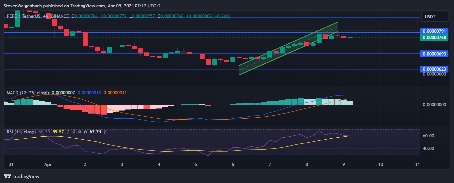 BINANCE:PEPEUSDT Chart Image by StevenWalgenbach