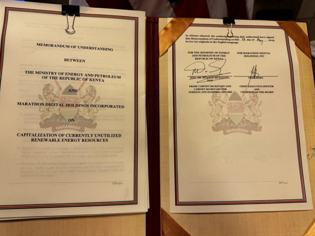 Kenya Partners With Marathon To Monetize Underused Energy By Mining Kenya Partners With Marathon To Monetize Underused Energy By Mining