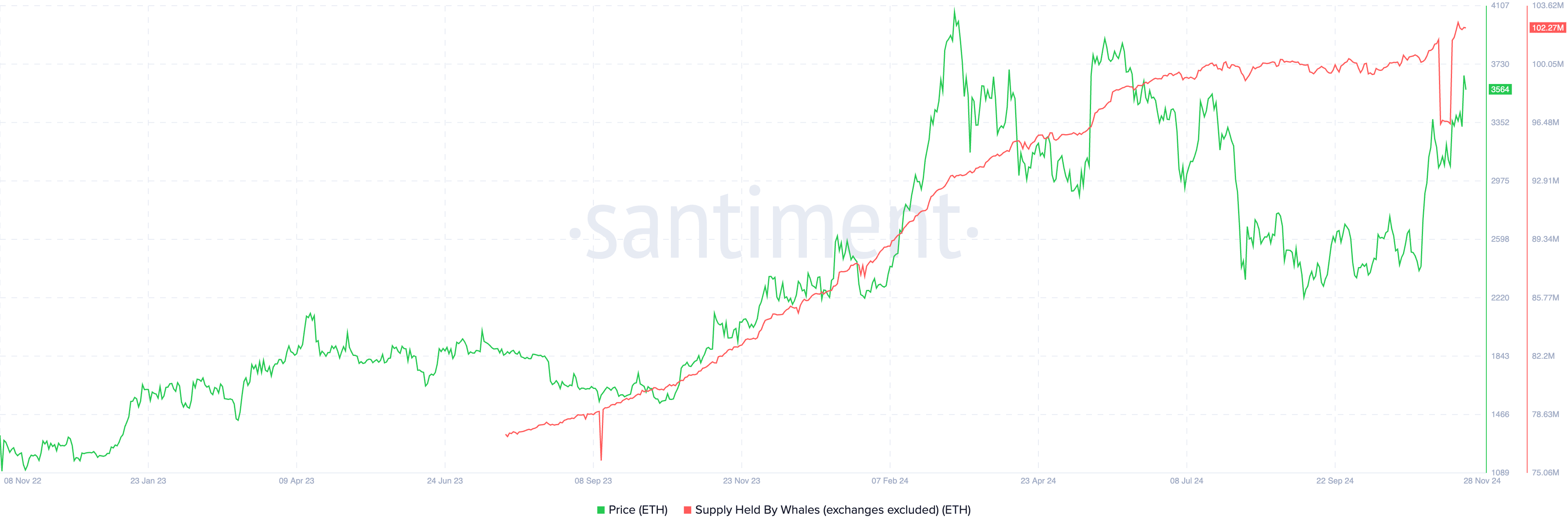 Supplying the whale with Ethereum